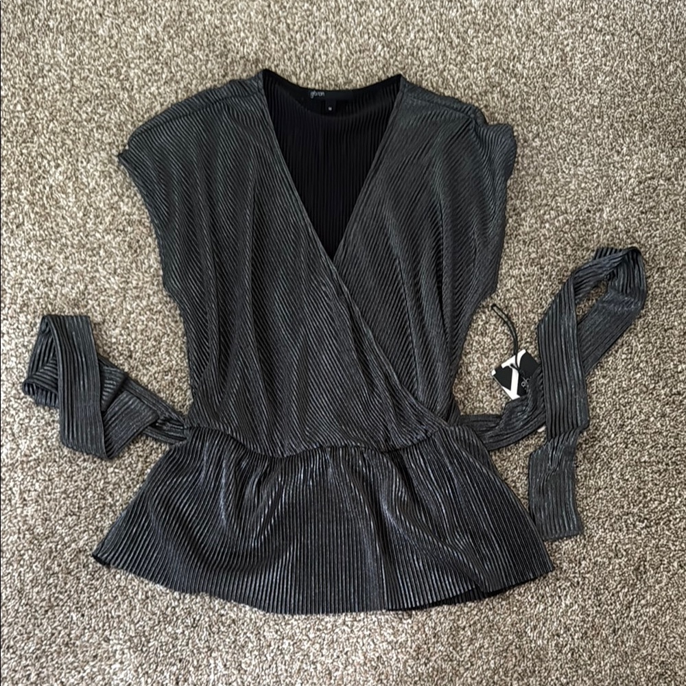 Shimmer Faux Wrap Top